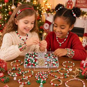 Kit de Manualidades con Cuentas de Arcilla Polimérica de Santa Claus y Árbol de Navidad Heishi para Hacer Joyas y Pulseras - Product Image 4