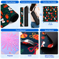 Tapis de Mahjong à Bordure Ondulée Simple en Caoutchouc Antidérapant Couleur Personnalisée avec Sac de Transport