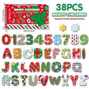 Décorations magnétiques souples pour réfrigérateur de Noël pour l'apprentissage des enfants : lettres et chiffres à faire soi-même - Product Image 3
