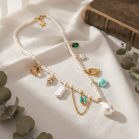 Collier pendentif en perles et coquillages de quartz, chaîne de clavicule étoile à cinq branches, bijou mignon unisexe, cadeau
