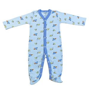 Vente en gros de barboteuses unisexes pour tout-petits en coton biologique de 0 à 12 mois, 3 pièces, barboteuse pour garçon et fille, imprimé de dessin animé mignon, barboteuse pour bébé - Product Image 4