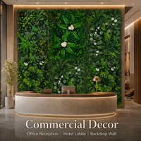 Panneau mural végétal artificiel épaissi à feuillage dense pour centres commerciaux, hôtels, restaurants, décoration murale verte extérieure