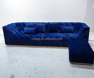 Country Style Living Room <strong>Sofa</strong> Sets <strong>Cheap</strong> Velvet Grey <strong>Chesterfield</strong> <strong>Sofa</strong> Big Size 3 4 5 Royal <strong>Sofas</strong> Luxury Living Room Furniture - Product Image 3