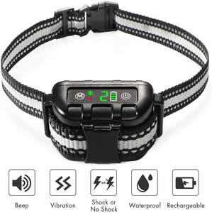 Venta al por mayor de fábrica <span class=keywords><strong>Collar</strong></span> antiladridos impermeable para perros <span class=keywords><strong>Collar</strong></span> de choque de control de ladridos recargable para perros de todas las razas - Product Image 2