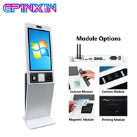 Quiosco de gestión de colas de pie de 19 21 32 43 pulgadas, quioscos de pago propio todo en uno con impresora, escáner de código QR, cámara NFC