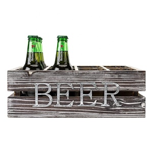 <strong>Wooden</strong> Storage <strong>Crates</strong> with Handles Beer Carrier Rustic <strong>White</strong> <strong>Wooden</strong> Beer <strong>Crate</strong> Box for 12 Bottles - Product Image 2