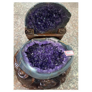 Adornos de cueva de ágata de amatista natural de Brasil, geoda de ágata de gran tamaño natural, Cornucopia, cuenco grande <span class=keywords><strong>del</strong></span> <span class=keywords><strong>tesoro</strong></span> de amatista - Product Image 3