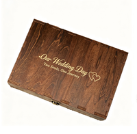 Boîte de rangement en bois rustique avec couvercle, coffre en bois personnalisable à graver pour les souvenirs de mariage des couples, cadeau spécial pour un anniversaire