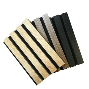 Akupanels Light Brown Oak Natural Wood Veneer Slats Acoustic Felt Acupanels Acoustic Panel