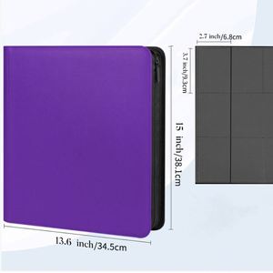 FUXI 12-Pocket 480-<b>Card</b> PU Leather Trading <b>Card</b> <b>Binder</b>, Custom Printed Cover, for TCG & Sports <b>Cards</b>, Custom Logo - Product Image 2