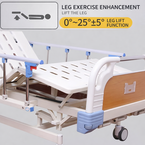 Cama de Hospital Manual de 3 Funciones, Cama Médica de Cuidados Intensivos con Ajuste de Altura General para Clínica y Cuidado de Ancianos - Product Image 5