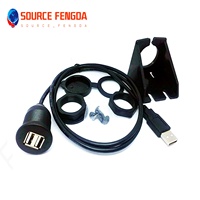 USB2.0 Kabel Laki-laki Ke USB Data Extention Flush Mount Android Kabel Usb