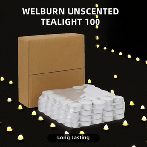 Candele Tealight Senza Profumo Welburn <span class=keywords><strong>Veda</strong></span>&Co Confezione da 100 |   Decorazione per Diwali a Lunga Durata Senza Fumo |   Meditazione Ambientale - Product Image 2