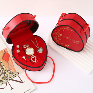 Coffret cadeau de luxe en forme de cœur pour <span class=keywords><strong>la</strong></span> Saint-Valentin ou les célébrations spéciales, avec montre, bagues et collier, parfait - Product Image 6