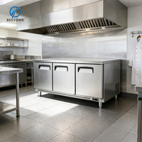 Réfrigérateur-congélateur professionnel sous comptoir à 3 portes, en acier inoxydable 201/304, à température unique, refroidissement par air, contrôle numérique