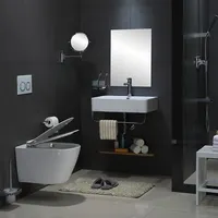 Badkamer Luxe Witte Keramische Muur Rij Toiletspoeling Tankless Muren Opknoping Wc Sanitair Randloze Gemonteerd Drijvende Wc