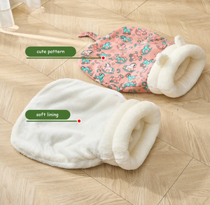 Fabricante caliente invierno cálido semi cerrado saco de dormir para mascotas suave cómoda cama para dormir para gatos polar cálido gato cueva para mascotas pequeñas - Product Image 4