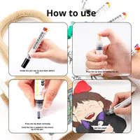 Acrylique Permanent Imperméable Non-Fading Retouche Réparation Tissu Stylo Plastique Graffiti Marqueur pour Textile Vêtements Vêtement