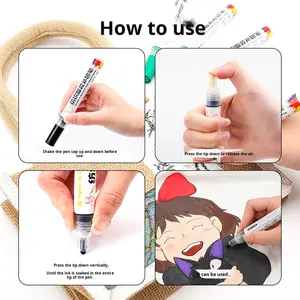 Acrylique <span class=keywords><strong>Permanent</strong></span> Imperméable Non-Fading Retouche Réparation Tissu Stylo Plastique Graffiti <span class=keywords><strong>Marqueur</strong></span> pour Textile Vêtements Vêtement - Product Image 4