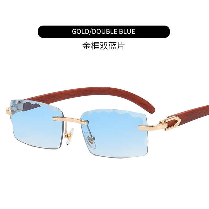 Lunettes De Soleil Rétro Sans Monture Hommes Femmes Surdimensionné