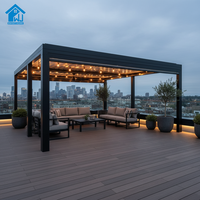 Sweet Home Moderne Bioklimatische Motorisierte Hochbelastbare Aluminium-Pergola mit Verstellbarem Lamellendach, Wasserdicht für Außenbereich, Balkon und Terrasse
