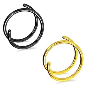 Anneau de nez double hélice en acier inoxydable de 0,8 mm, bijoux de piercing pour le nez et les lèvres JF016 - Product Image 4