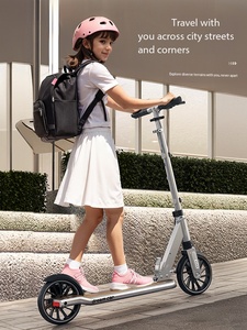 Pédales larges, pliables, hauteur réglable, trottinette à deux roues pour enfants et adultes, haute élasticité et résistance à l'usure - Product Image 2