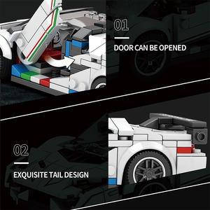 SVJ (382PCS) Stadt Sport Rennwagen Spielzeug Supercar Modell DIY Montage Kunststoff Ziegel für Kinder Bausteine Sets - Product Image 3