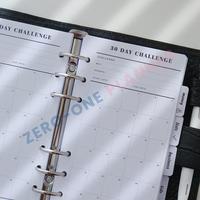 Recharge d'insertion de papier de reliure à anneaux personnelle personnalisée de haute qualité non datée 120g A6 pour journal de planification quotidien hebdomadaire mensuel