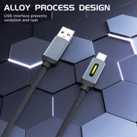 Cable USB Tipo-C de Carga Rápida con Diseño Iluminado y Trenzado de Nailon con Luces LED