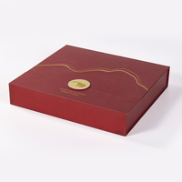 Boîte cadeau magnétique en forme de livre pour gâteaux de lune, en carton rigide rouge, multi-compartiments, pour célébrations et festivals