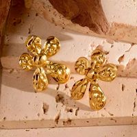 Anting Tusuk Seri Bunga Baja Anti Karat Lapis Elektroplating, Modis, Serbaguna, Terlaris Lintas Negara, Ringan untuk Wanita