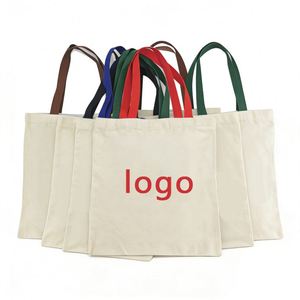 Colorful Handle Tote <b>Bag</b> Lightweight Cotton Canvas <b>Foldable</b> Handbags With Your Logo for Daily Commute - Product Image 1