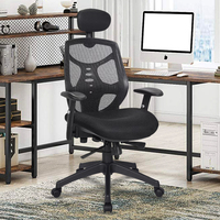 Chaise de bureau ergonomique pivotante moderne incassable en maille avec appui-tête