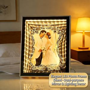 Marco de Fotos con Luz LED de Lujo, Marco de Fotos Mágico 3D con Espejo LED para Sublimación, para Decoración del Hogar y Bodas - Product Image 2
