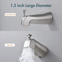 Ensemble complet de robinets de douche à 5 pulvérisations, Kit de garniture de baignoire et de douche à une poignée (Valve incluse)