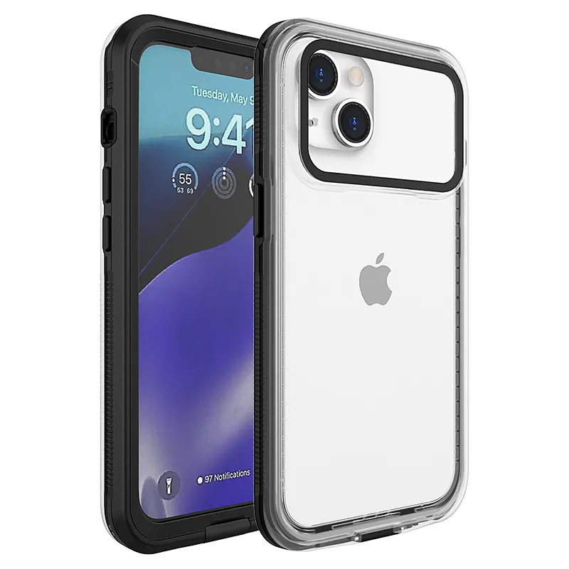 Anti-Shock Transparent TPU Cellphone Cover Case Underwater Waterproof Housing Diving Shockproof Transparentes Phone Case