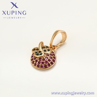 Bijoux xup en plaqué or 18K, Collection de fruits créatifs, exquis et délicat, fraise, pendentif en plaqué or, A00672363