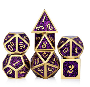 Juego de dados de juego de mesa de Metal poliédrico de 7 piezas de alta calidad, logotipo personalizado, <span class=keywords><strong>Color</strong></span> bronce para juegos de jardín, dados a granel - Product Image 3