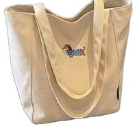 DLBZ Sac fourre-tout en toile crème personnalisable, broderie chien, faible MOQ, polyvalent, portable, tendance, recyclable, pour usage quotidien en animalerie