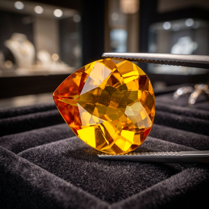 Zafiro Dorado Natural Creado en Laboratorio, Tratado Térmicamente, Corte Cojín, Facetado, Calidad Superior, para Joyería, 1.40ct 7x10mm M.Y.GEMS - Product Image 4