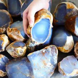 Đá thô thạch anh tím Thổ Nhĩ Kỳ cỡ lớn bán buôn, đá thô Chalcedony xanh lam, đồ trang trí, làm đồ trang sức, tự làm - Product Image 3