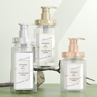 Flacon de lotion corporelle en plastique vide personnalisé de 300 ml, flacon pompe pour shampoing en PET de 450 ml, récipient pour savon et désinfectant pour les mains de 500 ml
