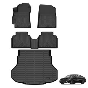 Accesorios de coche juego completo personalizado para todo tipo de clima TPE alfombrillas de pie de coche para Hyundai <span class=keywords><strong>Elantra</strong></span> N <span class=keywords><strong>2022</strong></span>-alfombrillas de coche - Product Image 1