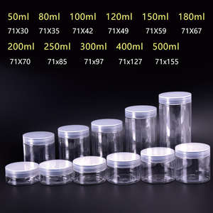 Frascos de Armazenamento de Plástico <span class=keywords><strong>PET</strong></span> Transparente de Grau Alimentício com Tampa de Alumínio, 30ml, 50ml, 100ml, 120ml, 200ml, 250ml, 500ml - Product Image 2
