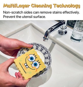 Không Scratch Sponge Bob Shaped Bath Brushes Bọt Biển & Scrubbers Làm Sạch Miếng Bọt Biển Bọt Cho Nồi Chảo Món Ăn Hearth Vòi Chậu - Product Image 5