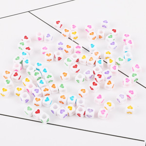 Cuentas Acrílicas con Números y Letras <span class=keywords><strong>Inglesas</strong></span>, Cuentas Sueltas para Manualidades Infantiles, Accesorios para Joyería, Forma Cuadrada, Blanco/Multicolor - Product Image 4