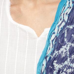 Dupatta de diseñador étnico indio libre para mujer, estola bordada colorida para mujer, envoltura de algodón, lino, crepé, poliéster Acrílico - Product Image 2