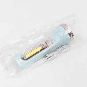 ไฟฉายพลาสติกแบบ USB พร้อมไฟด้านข้างหลากสีและระบบชาร์จพลังงานแสงอาทิตย์ - Product Image 2