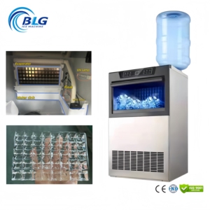 Machine à glaçons cubiques commerciale stable BLG, conception à économie d'énergie automatique, grand bac de stockage, idéale pour les salons de thé et les cafés de desserts - Product Image 1